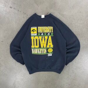 Vintage 90s University of Iowa Hawkeyes Fruit of the Loom College Sweatshirt XL